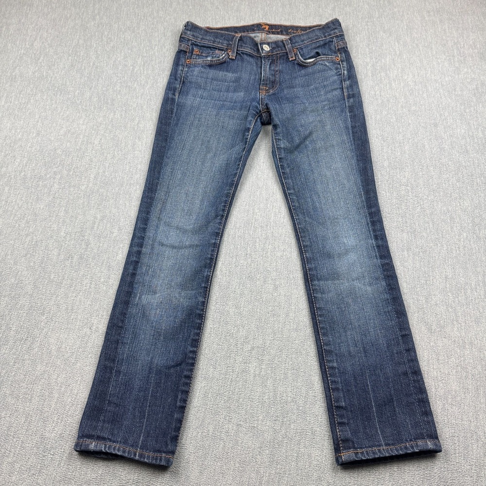 Vintage 7 For All Mankind Jeans Womens 24 Blue Denim Bootcut  Made in USA Pants